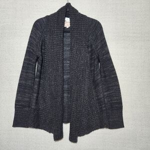 Ambiance Women's Medium Black Open-Front Cardigan Sweater